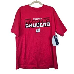 NWT ProEdge Wisconsin‎ Badgers Red Graphic T Shirt Mens Large 42/44 University